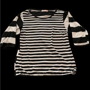 Black and White Half Sleeve Shirt